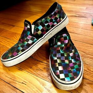 Checkered Vans - Rainbow Metallic - Sz 11